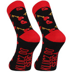 Funny Men's Black Socks with Hearts Pattern in Can | CMLW700-002