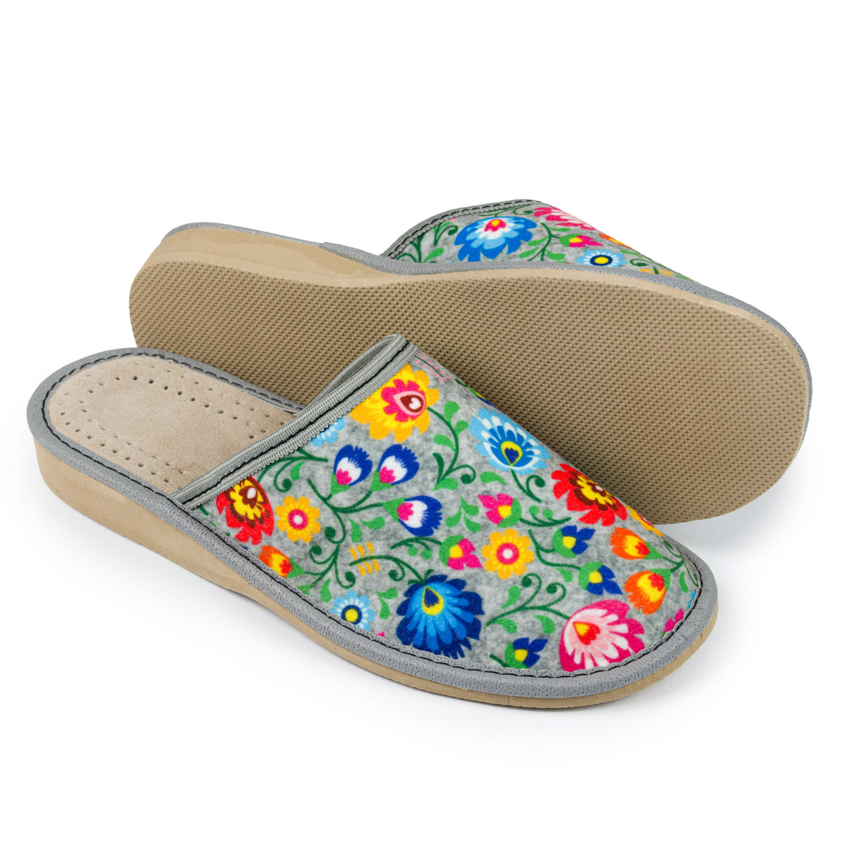Women's Slippers with Łowicz Pattern | K-1548C – Luxahaus Beyond