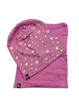 Girls' Beanie with Golden Hearts Pattern and Tube Scarf Set ~2-6 years | SERCA