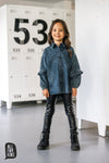 All For KidsGirls' Black Eco Leather Leggings | S-156