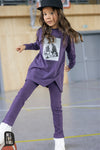 All For Kids Girls' Purple Tunic with Print | S-157
