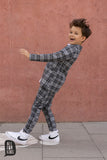 All For Kids Boys' Gray Plaid Blazer | S-154