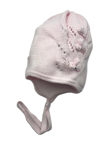Newborn Girls' 100% Cotton Tied Beanie ~0-1 months | N69