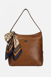 Chain Print Silky Feel Navy Blue Scarf - 70×70 cm Square Bandana | BD-10