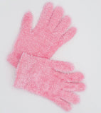 Women's / Big Girl Light Pink Fuzzy Gloves | 3296MF-LP
