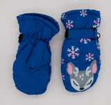 Dark Blue Girls' Winter Insulated Mittens | 1856#-DB