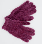 Women's / Big Girl Dark Purple Fuzzy Gloves | 3296MF-DPU
