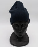 Dark Blue Men's Beanie with Gray Patch | 16AC2226-DB