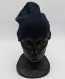 Dark Blue Men's Beanie with Gray Patch | 16AC2226-DB