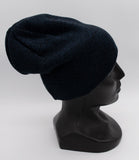 Dark Blue Men's Beanie with Gray Patch | 16AC2226-DB