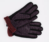 Women's Warm Printed Dark Purple Gloves | HAL-169-DPU