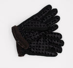 Women's Warm Printed Black Gloves | HAL-169-BL
