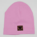 Light Pink Girls' Ribbed Beanie with Patch | 20C0658-LP