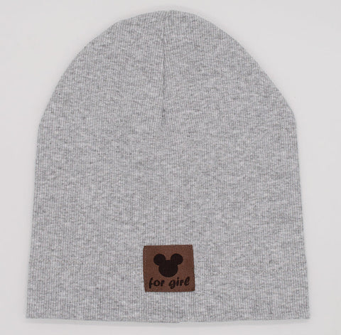 Gray Girls' Ribbed Beanie with Patch | 20C0658-G