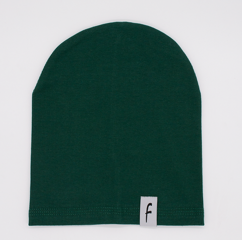 Dark Green Teenager Ribbed Beanie with Patch | 29C5294-DG