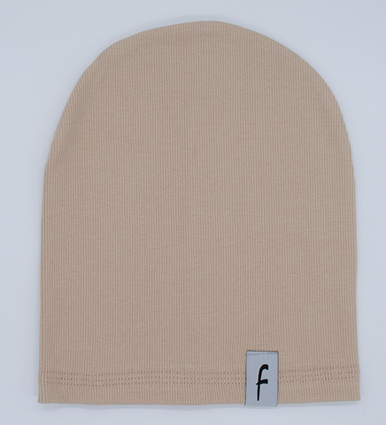 Beige Teenager Ribbed Beanie with Patch | 29C5294-B