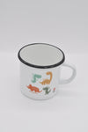 White Enameled Mug with Dinosaurs Pattern 1 l | 698419