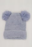 Light Purple Girls' Minky Beanie with Two Pom-Pom ~ 2-6 years | 083-PU