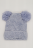 Light Purple Girls' Minky Beanie with Two Pom-Pom ~ 2-6 years | 083-PU