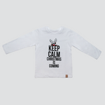 MIMI Boys' Long Sleeved White Shirt with Christmas Keep Calm | S-109-W