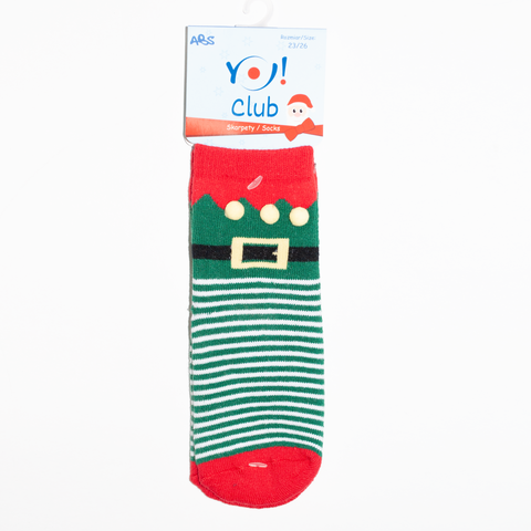 YO! Christmas NON-SKID Green Kids Socks | SKF-X001U-GE