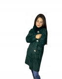 Bottle Green Alpaca Coat with Furry Collar | 28LB67-G