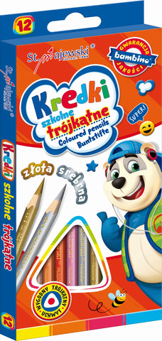 Bambino Triangular School Crayons - 12 colors | KRE12/12P