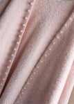 Pink Cardigan a'la Alpaca with Faux Pearls | SW-9351-PI
