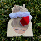 Girl's Christmas Hair Scrunchie and Santa's Hat Hair Clip | SCH