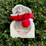 Girl's Christmas Hair Scrunchie and Santa's Hat Hair Clip | SCH