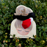 Girl's Christmas Hair Scrunchie and Santa's Hat Hair Clip | SCH