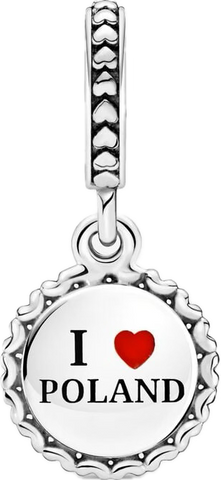 Sterling Silver 925 I LOVE POLAND Charm for Pandora Bracelet | ILP-86