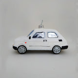 White Fiat 126p Christmas Glass Ornament - Maluch | 126P-W