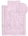 Pink Bear Comforter and Pillow Insert Set - 100 x 135 cm | BAJ-02