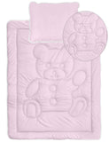 Pink Bear Comforter and Pillow Insert Set - 100 x 135 cm | BAJ-02