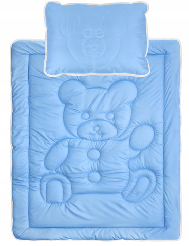 Blue Bear Comforter and Pillow Insert Set - 100 x 135 cm | BAJ-03