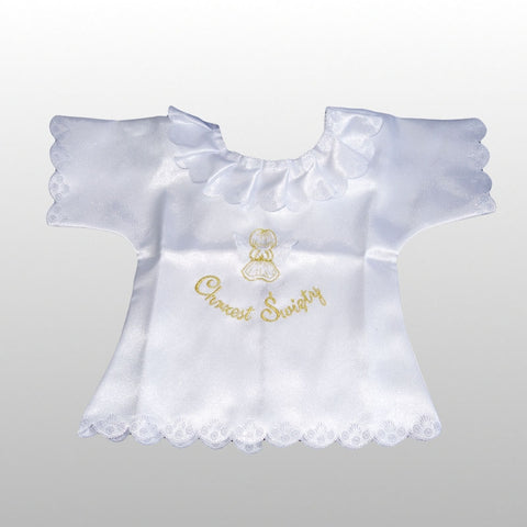 Christening Baptism Satin Robe Szatka - Small Golden Angel | MSC-11