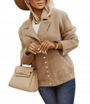 Light Brown Alpaca Ramones Jacket with Golden Snaps | ALPS-LB