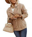 Light Brown Alpaca Ramones Jacket with Golden Snaps | ALPS-LB