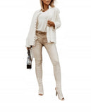 Ecru Alpaca Ramones Jacket with Golden Snaps | ALPS-E