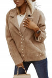 Light Brown Alpaca Ramones Jacket with Golden Snaps | ALPS-LB