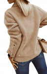 Light Brown Alpaca Ramones Jacket with Golden Snaps | ALPS-LB
