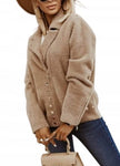 Light Brown Alpaca Ramones Jacket with Golden Snaps | ALPS-LB