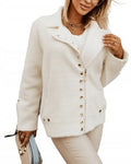 Ecru Alpaca Ramones Jacket with Golden Snaps | ALPS-E