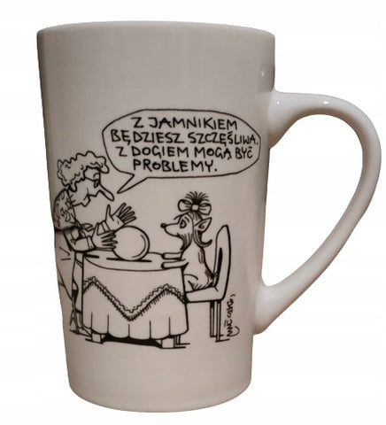 White Porcelain Mug with A.Mleczko Drawing - Wrozka 370 ml | 310231-2