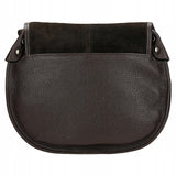 Wojas Dark Brown Leather Crossbody Bag with Golden Logo | 8040172