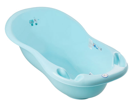 Large Light Blue LUX Bathtub with Drain for Newborn to Toddler - 102 cm | PK-005 ODPŁYW-101