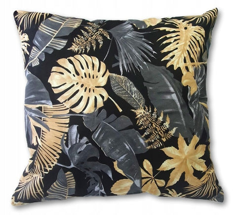 100% Cotton Black Pillowcase with Floral Pattern - Poszewka na Poduszkę Jasiek | IK-06