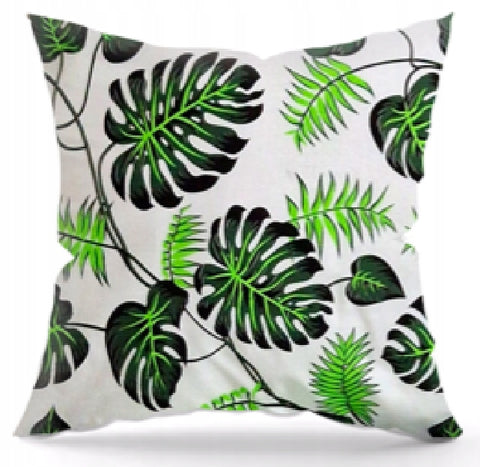 100% Cotton White Pillowcase with Green Floral Pattern| IK-21