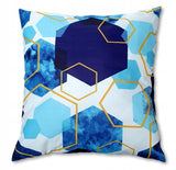 100% Cotton White & Blue Pillowcase with Modern Pattern | IK-08-BL